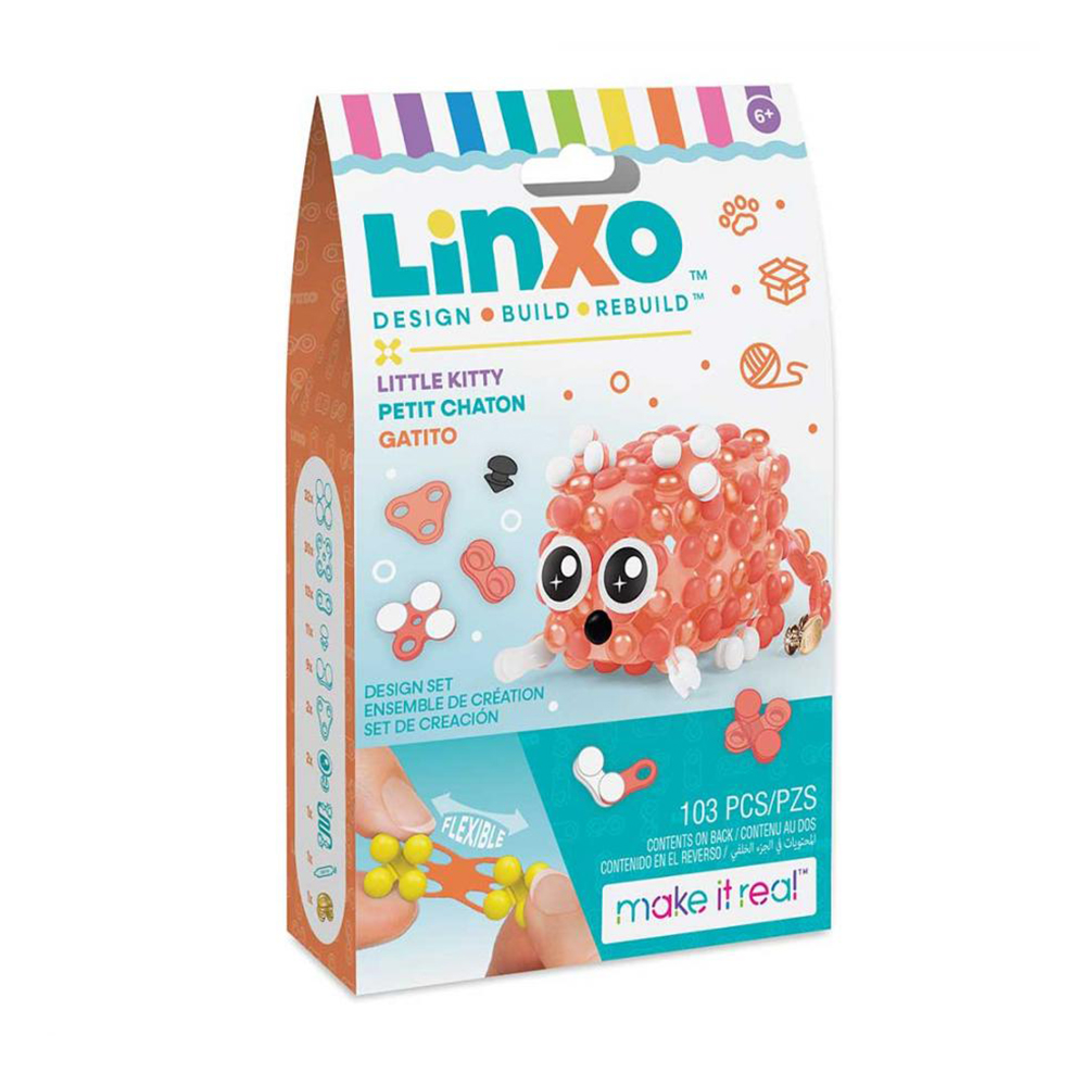 Набір для створення брелоків-трансформерів Make it Real Linxo Звірята Кошеня, 103 елементи, від 6 років, 15.24*9.25*3.81 см (MR6101-2)