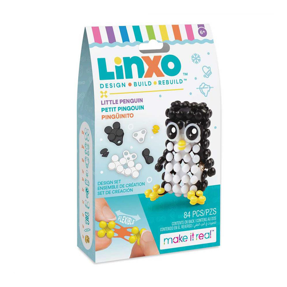 Набір для створення брелоків-трансформерів Make it Real Linxo Звірята Пінгвін, 84 елементи, від 6 років, 15.24*9.25*3.81 см (MR6101-3)