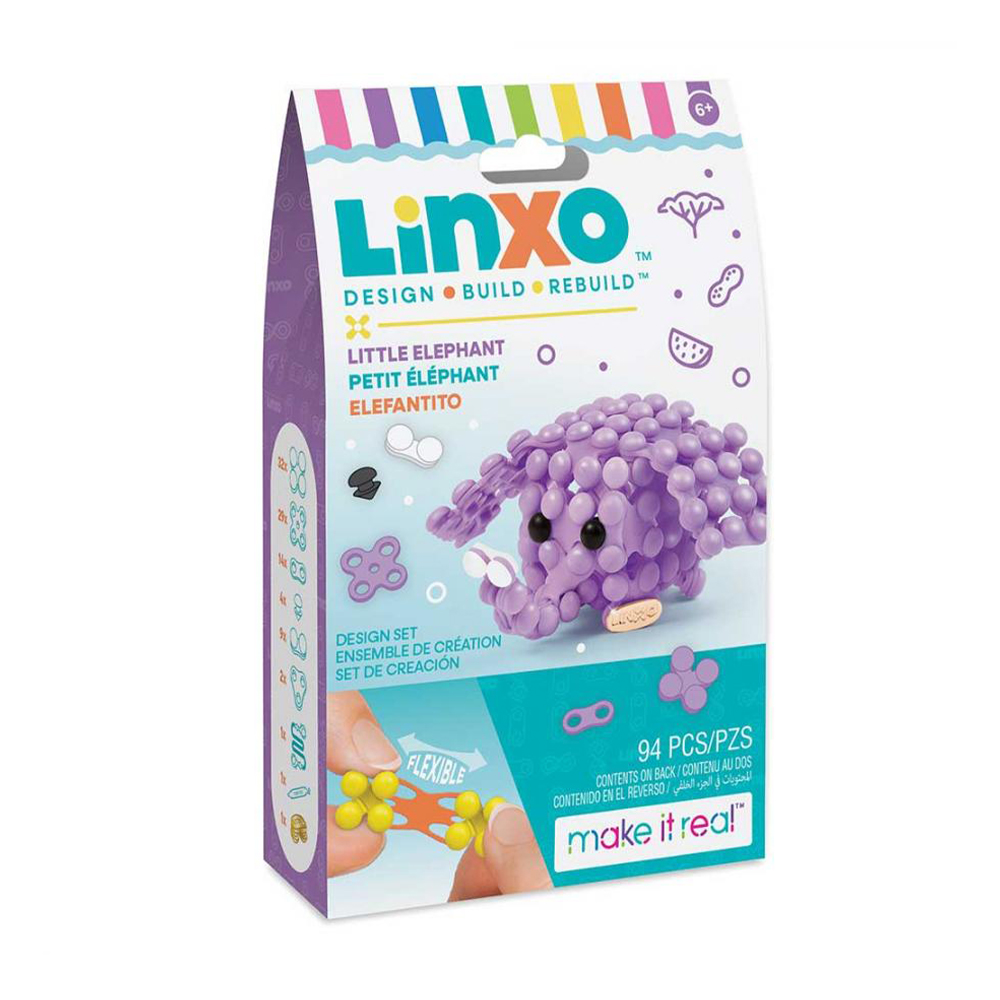 Набір для створення брелоків-трансформерів Make it Real Linxo Звірята Слон, 94 елементи, від 6 років, 15.24*9.25*3.81 см (MR6101-5)